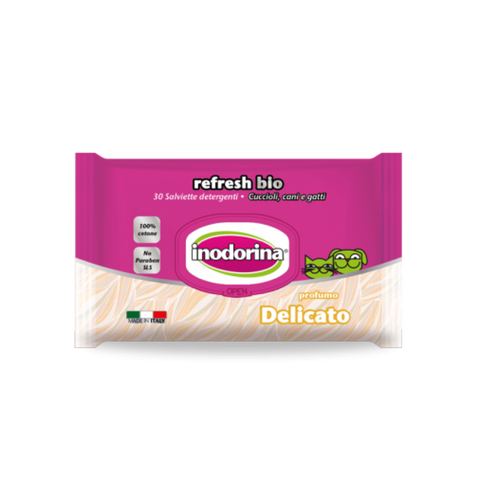 Inodorina Toalhetes Refresh Bio Perfume Delicado - Pet Premium Food