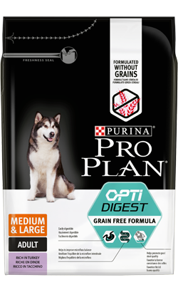  Pro Plan Dog Grain-Free Medium & Large Adult Sensitive Digestion Turkey | 12 kg